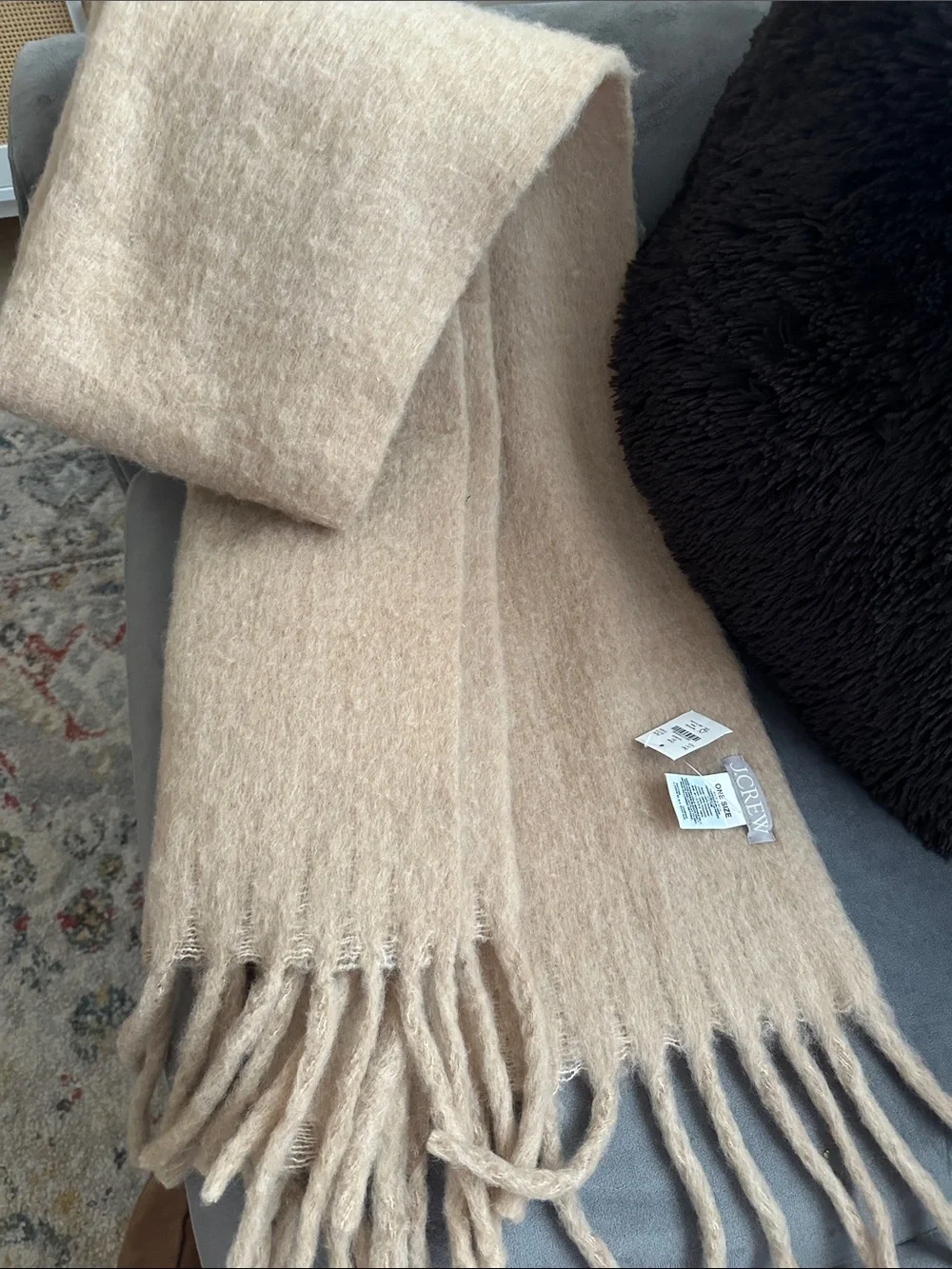 J. Crew Beige/Taupe Plush Scarf